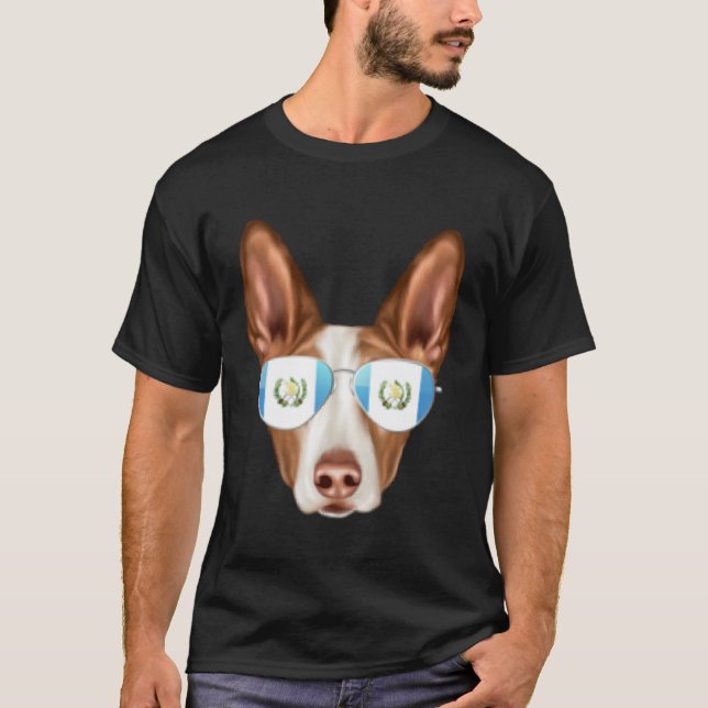 Guatemala Flag Ibizan Hound Dog Guatemala Pocket T-Shirt (Vorderseite)