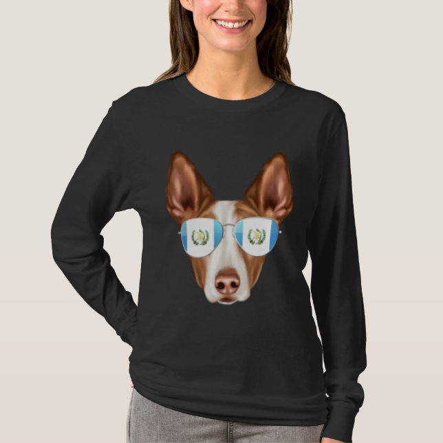 Guatemala Flag Ibizan Hound Dog Guatemala Pocket T-Shirt (Vorderseite)