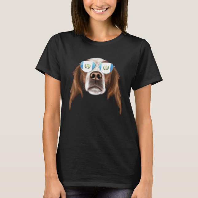 Guatemala Flag Irish Red White Setter Dog Guatemal T-Shirt (Vorderseite)