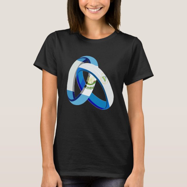 Guatemala Flag Nicaragua Grown Ring Marriage Weddi T-Shirt (Vorderseite)