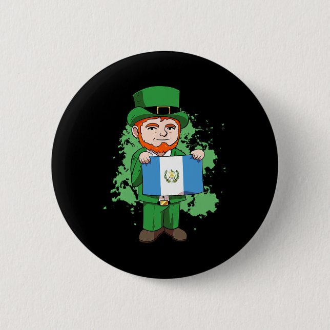 Guatemala Flag St Patricks Day Leprec Button (Vorderseite)