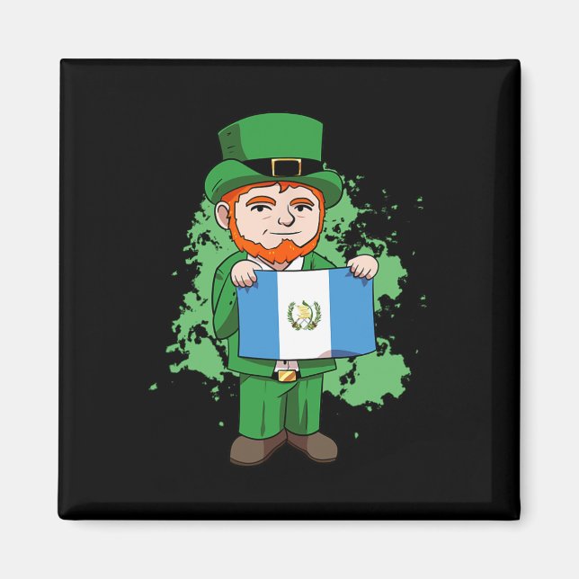 Guatemala Flag St Patricks Day Leprec Magnet (Vorne)