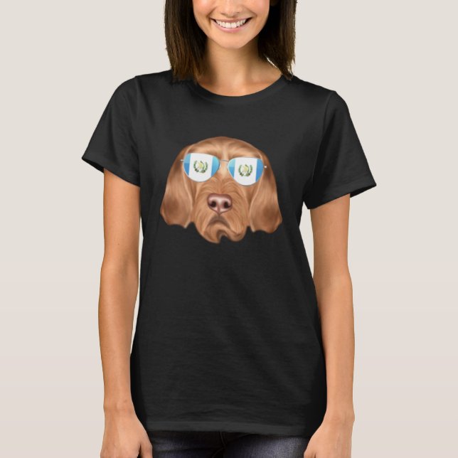 Guatemala Flag Wirehaired Vizsla Dog Guatemala Poc T-Shirt (Vorderseite)