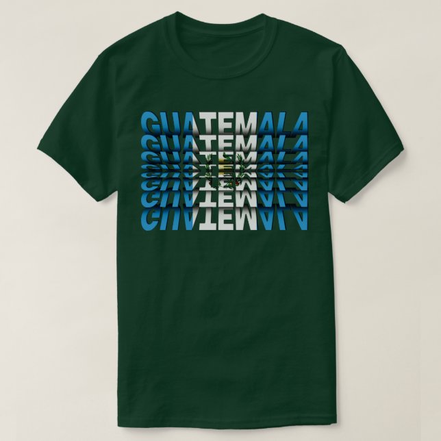 Guatemala-Flagge Gedreht Texteffekt T-Shirt (Design vorne)