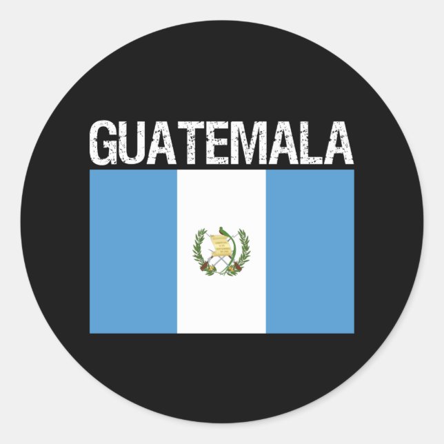 Guatemala, Flagge Guatemalas Runder Aufkleber (Vorderseite)