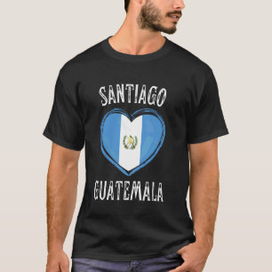 Guatemala-Flagge Herz Santiago Stadt T-Shirt
