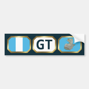 Guatemala-Flagge Karte Code Autoaufkleber