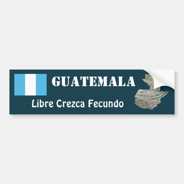 Guatemala-Flagge + Karten-Autoaufkleber Autoaufkleber (Vorne)