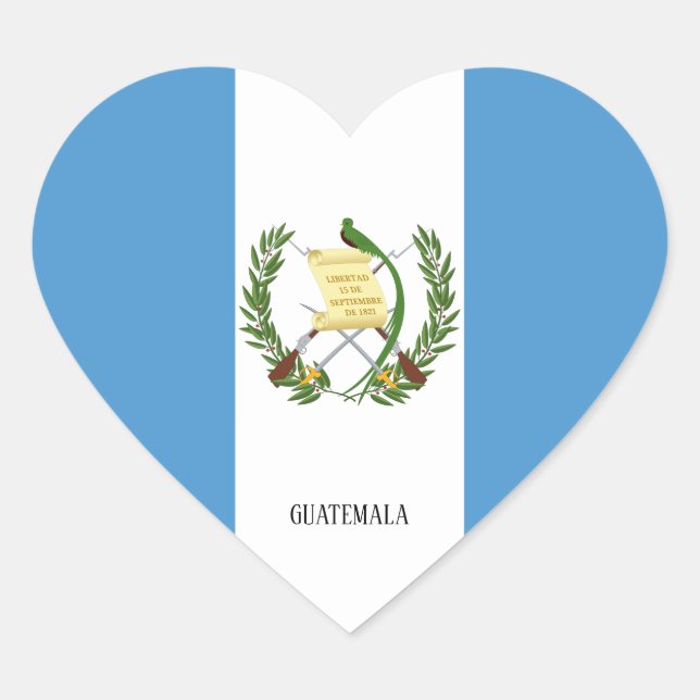 Guatemala Flagge Splendid Patriotic Herz-Aufkleber (Vorderseite)
