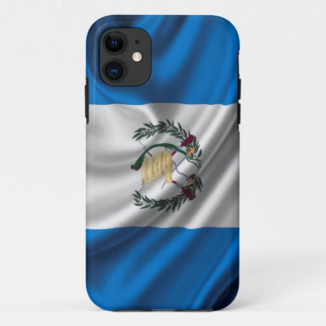 Guatemala-Flaggen-Gewebe Case-Mate iPhone Hülle (Rückseite)