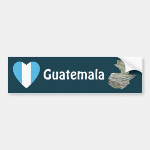 Guatemala-Flaggen-Herz + Karten-Autoaufkleber Autoaufkleber