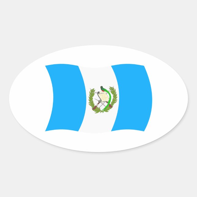 Guatemala-Flaggenaufkleber Ovaler Aufkleber (Vorderseite)
