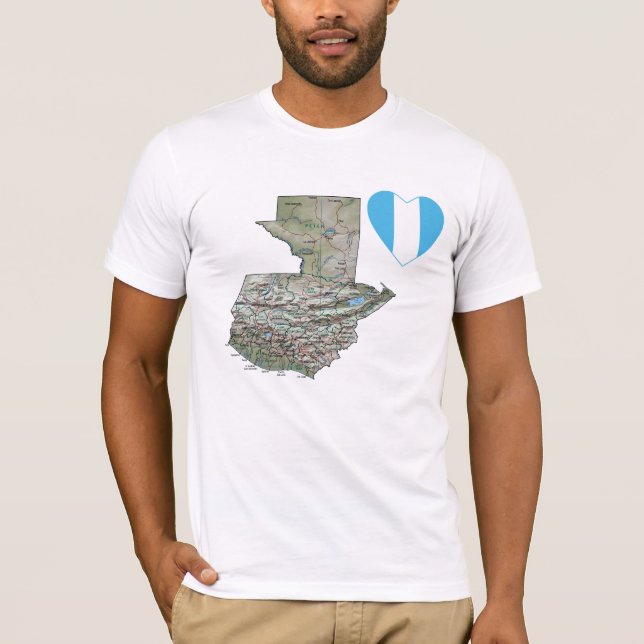 Guatemala Flaggenherz und T - Shirt (Vorderseite)