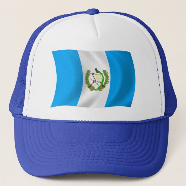 Guatemala-Flaggenhut Truckerkappe (Vorderseite)