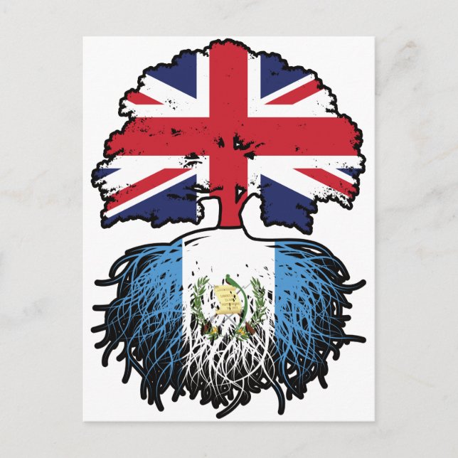 Guatemala Guatemala Britische Tree Roots Flag Postkarte (Vorderseite)