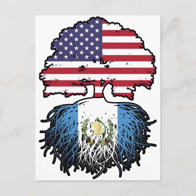 Guatemala Guatemala USA Tree Roots Flag Postkarte (Vorderseite)