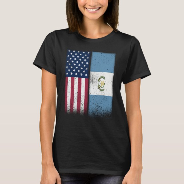 Guatemala Guatemalan American Flags Proud USA T-Shirt (Vorderseite)