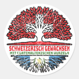Guatemala Guatemaltekisch Schweizer Schweiz Baum Runder Aufkleber