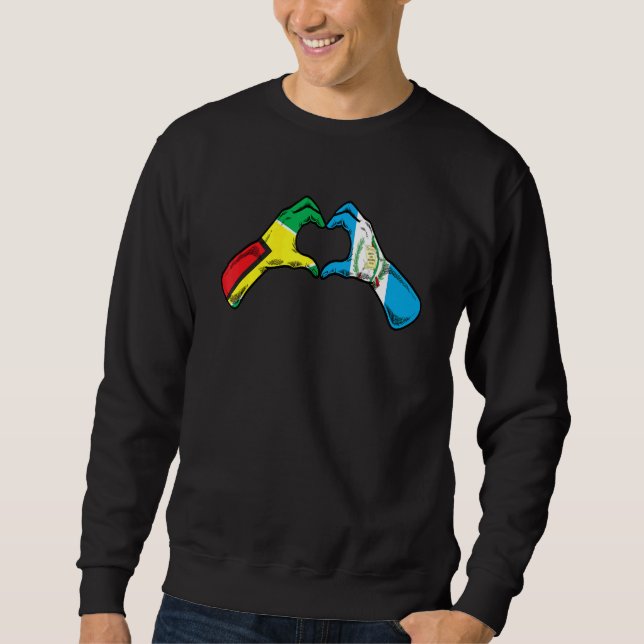 Guatemala Guyana Flag Guatemalan Guyanese Heart Sweatshirt (Vorderseite)