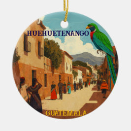 GUATEMALA, HUEHUETENANGO Retro poster Keramik Ornament