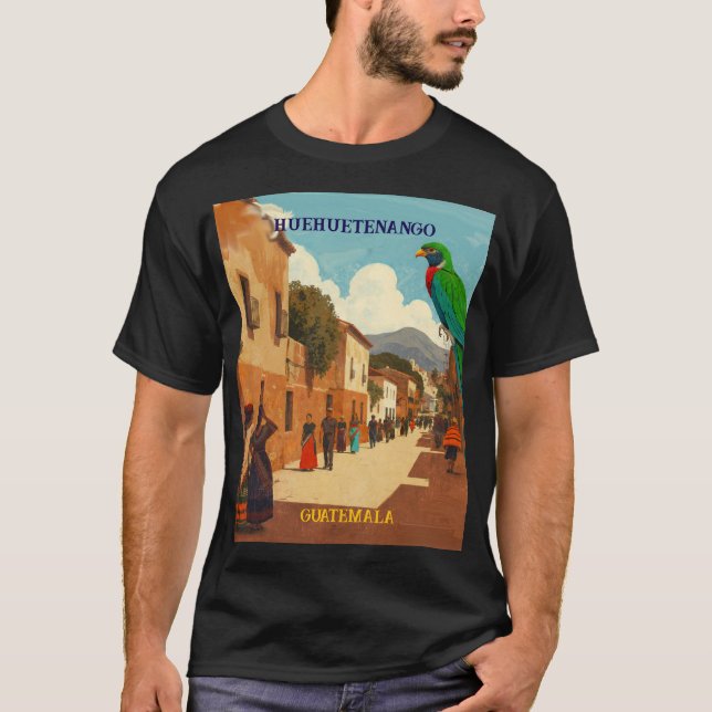 GUATEMALA, HUEHUETENANGO Retro poster T-Shirt (Vorderseite)