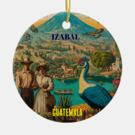 GUATEMALA, IZABAL Retro poster Keramik Ornament