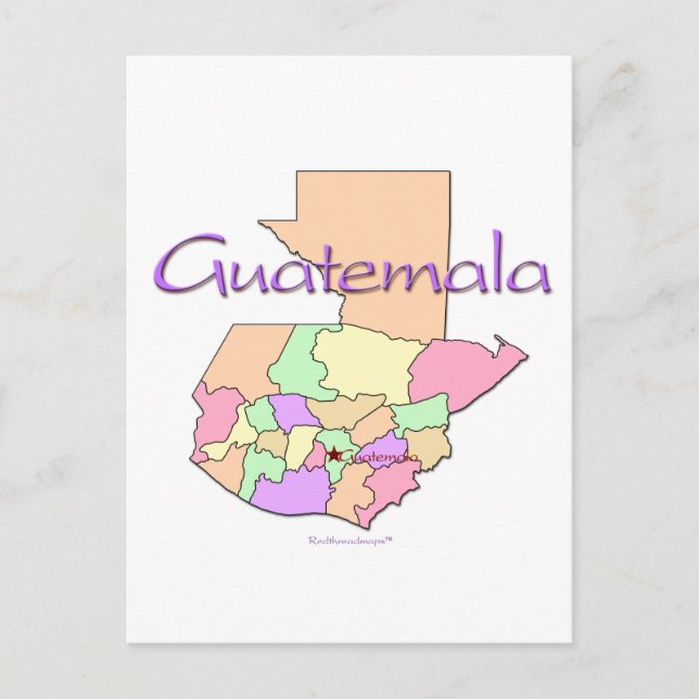 Guatemala-Karte Postkarte (Vorderseite)