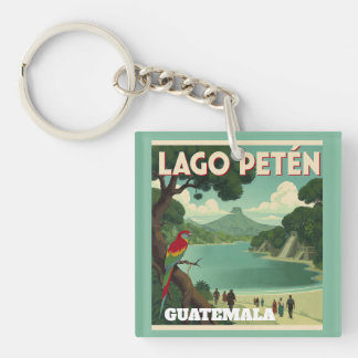  GUATEMALA LAGO PETEN Retro poster Schlüsselanhänger