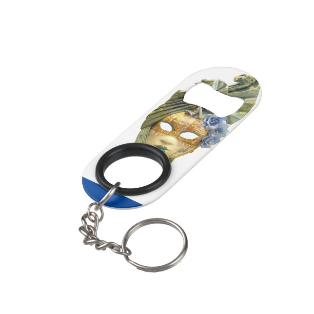 "Guatemala Masken" Flaschenöffner aus Edelstahl (Rückseite Schrägansicht)