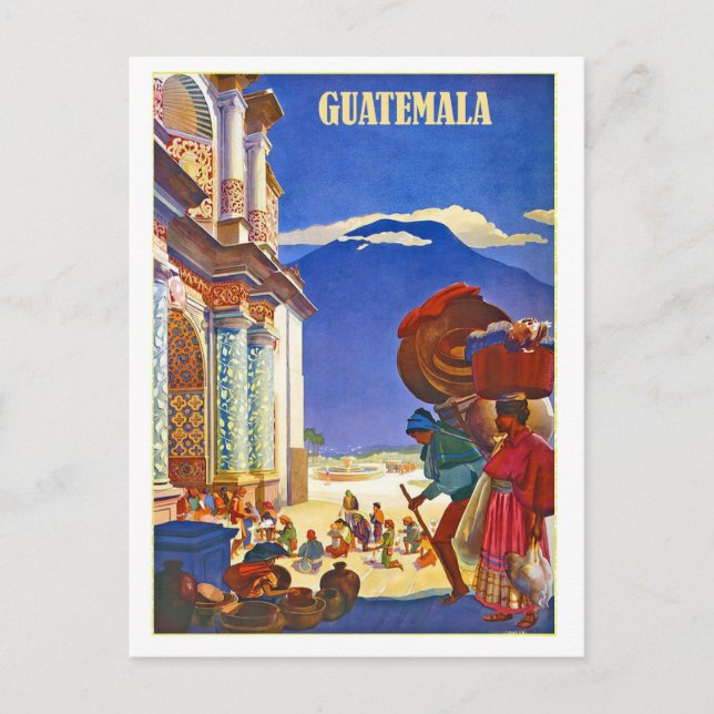 Guatemala, Menschen, Vintage Reise Postkarte (Vorderseite)