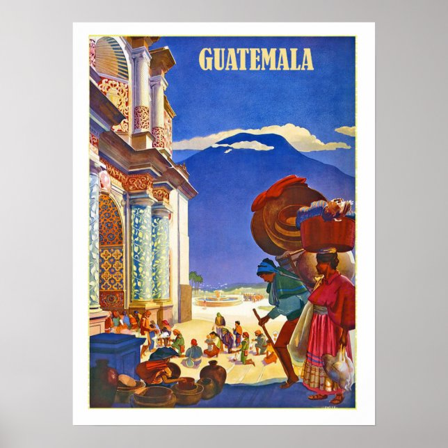 Guatemala, Menschen, Vintage Reiseplakat Poster (Vorne)