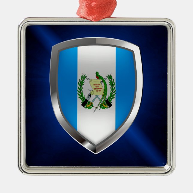 Guatemala Mettalic Emblem Silbernes Ornament (Vorne)