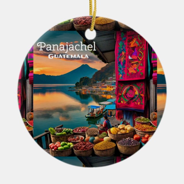 Guatemala Panajachel | Vintage Retro Keramik Ornament (Vorne)