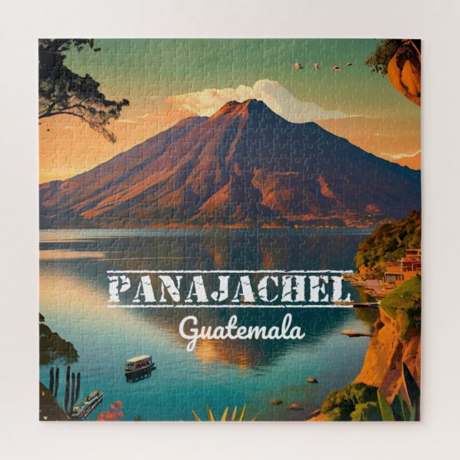 Guatemala Panajachel | Vintage Retro Puzzle (Vertikal)