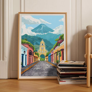 Guatemala Print Guatemala Illustration Guatemala Poster