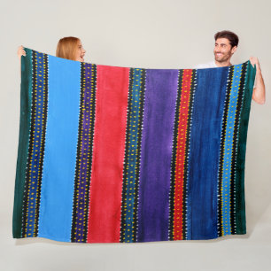 Guatemala Rainbow Fleece Blanken