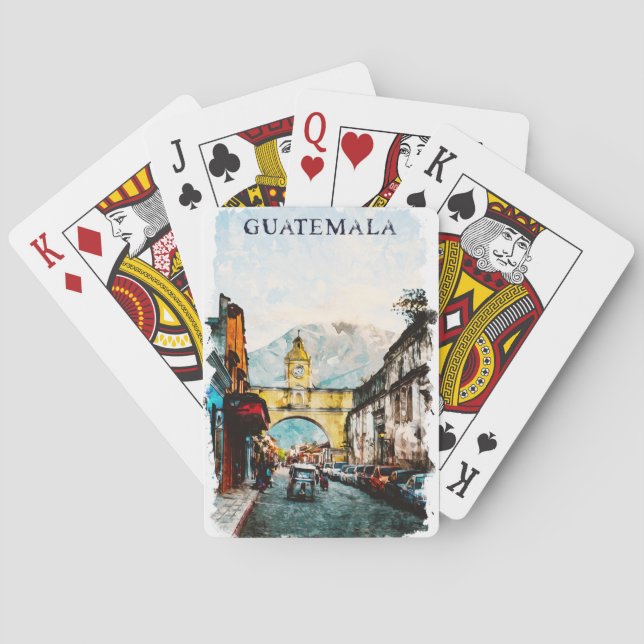 Guatemala Retro Vintage Travel Spielkarten (Rückseite)