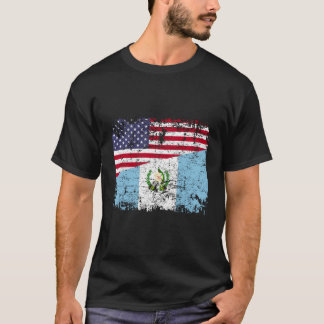 Guatemala Roots Halbamerikanische Flagge Guatemala T-Shirt