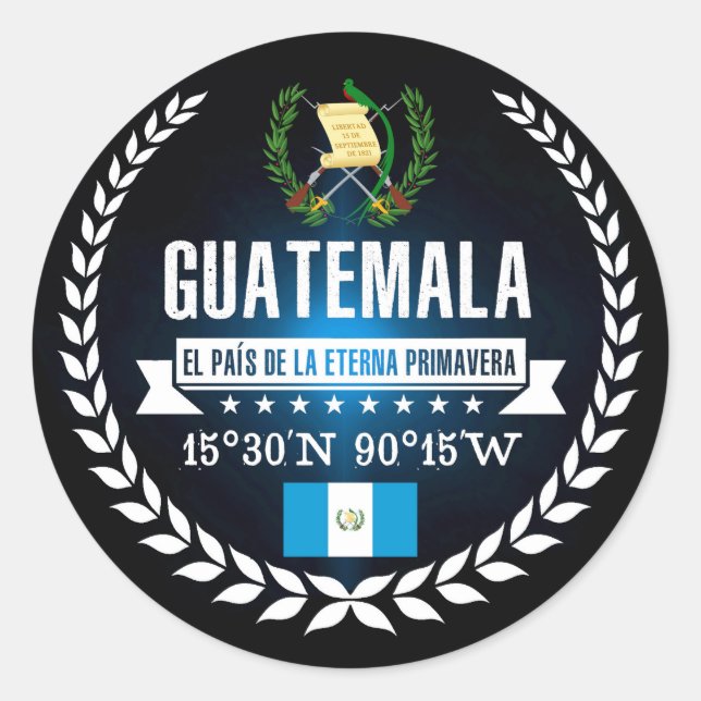 Guatemala Runder Aufkleber (Vorderseite)