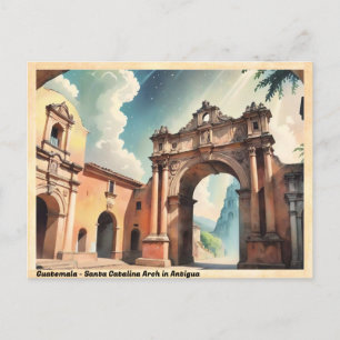 Guatemala Santa Catalina Arch in Antigua Vintag Postkarte