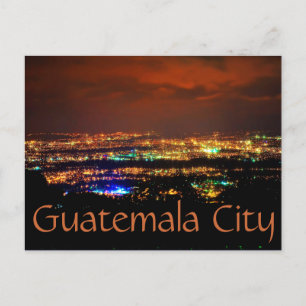 Guatemala Stadt, Guatemala, C.A. in der Nacht. Postkarte