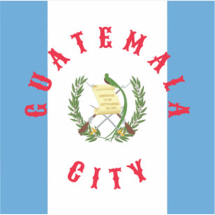 Guatemala-Stadtflagge und -überwurf von Arms Quetz Aufkleber