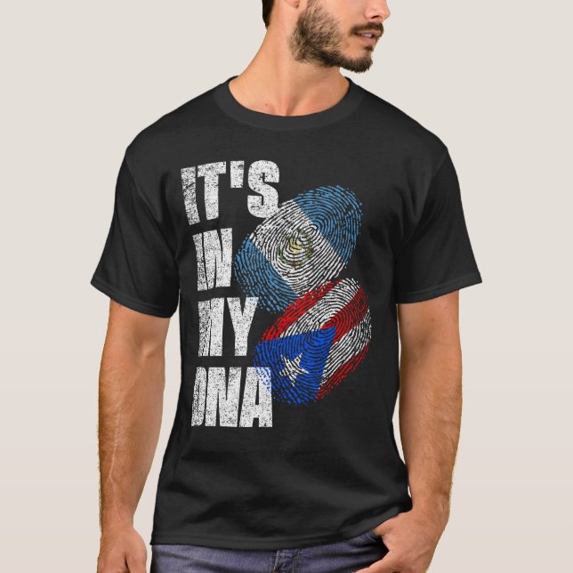 Guatemala und Puerto-Rico-DNA-Fahne T-Shirt (Vorderseite)