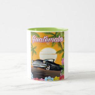 Guatemala Vintage Autovermietung Plakat Zweifarbige Tasse