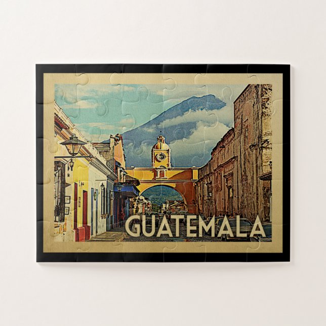 Guatemala Vintage Travel Puzzle (Horizontal)