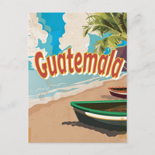 Guatemala Vintager Urlaub Poster Postkarte (Vorderseite)