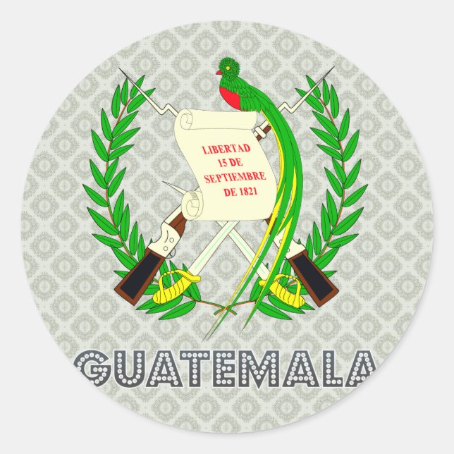 Guatemala-Wappen Runder Aufkleber (Vorderseite)