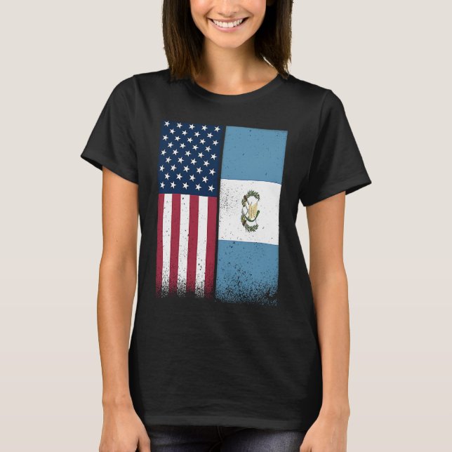 Guatemalan Flag  USA And Guatemala Flags Proud T-Shirt (Vorderseite)