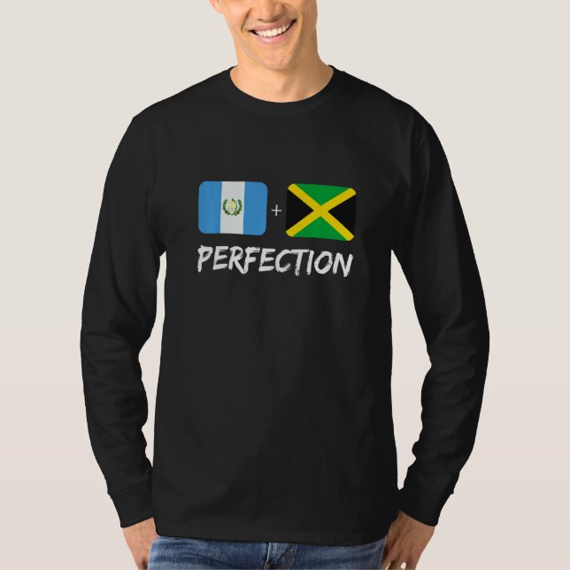 Guatemalan Plus Jamaican Perfection Mix Flag Herit T-Shirt (Vorderseite)