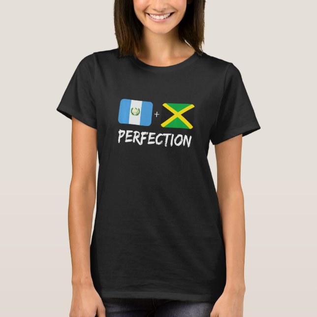 Guatemalan Plus Jamaican Perfection Mix Flag Herit T-Shirt (Vorderseite)